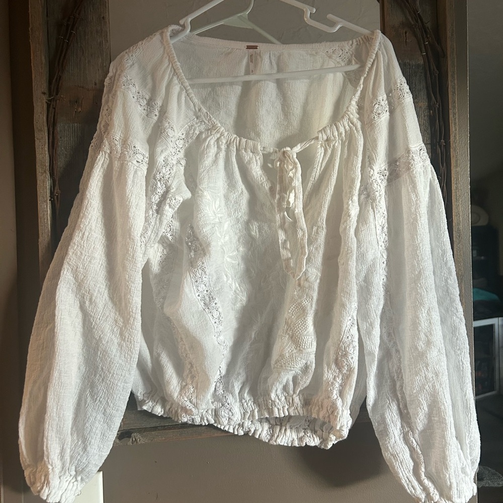 Free People white Lace Blouse
